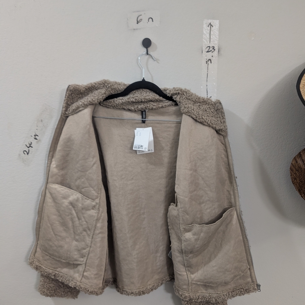 Fleece Zip-Up Jacket - Tan - Picture 4 of 10